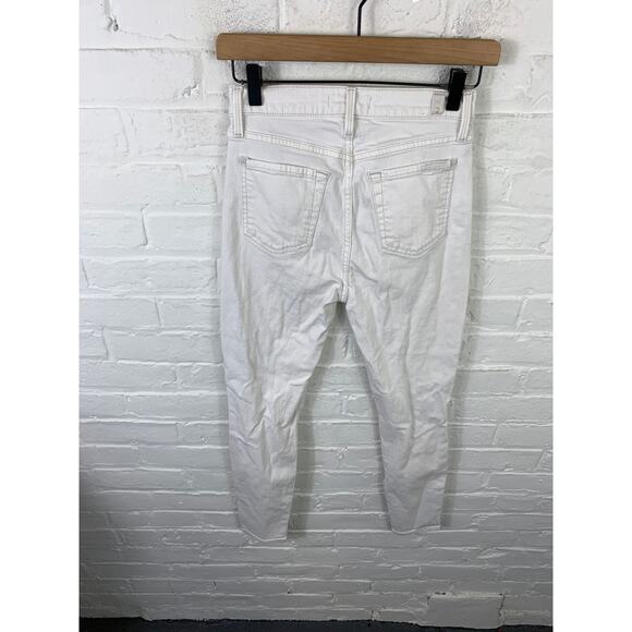 7 For All Mankind Women's Skinny Disstressed Denim Jeans Strech White Size 26 - Picture 3 of 6
